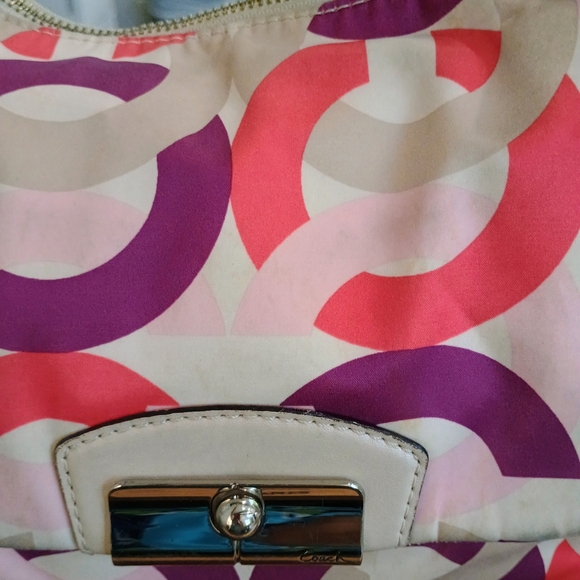 Coach Pink and Purple Patterned Shoulder Bag - Picture 7 of 16